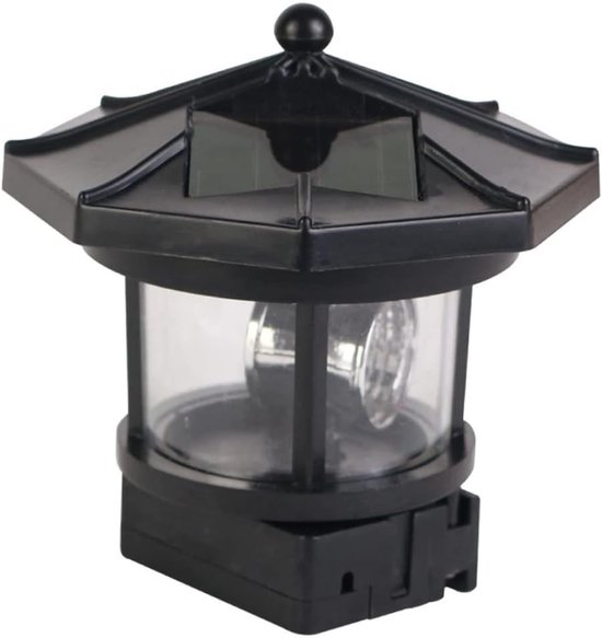 1er-pack Solarbetriebene, Drehbare Leuchtboje Im Retro-stil Für Den Außenbereich, Terrassenbeleuchtung, Erneuerbare Solar-landschaftsbeleuchtung, Led-leuchtturmlampe, Einzeln