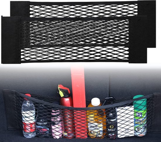 Gepäcknetz Fürs Auto – Universelles Kofferraumnetz – 60 X 25 Cm – Passend Für Die Meisten Automodelle – Inklusive Aufbewahrungstasche – 2er-set