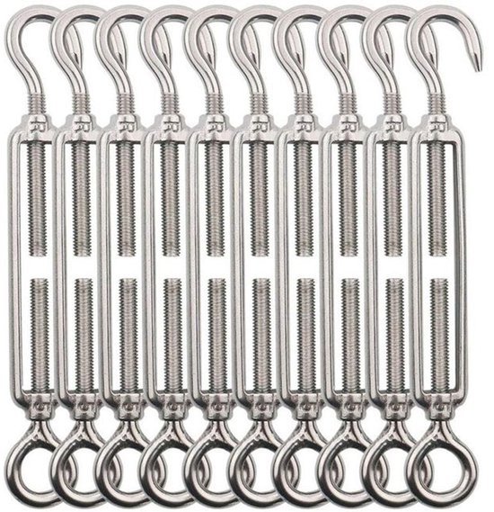 M5-ösenspanner, 10 Stück, Edelstahl-drahtspanner, Robuste, Verstellbare Spanner, Geeignet Für Gärten Und Außenleuchter.