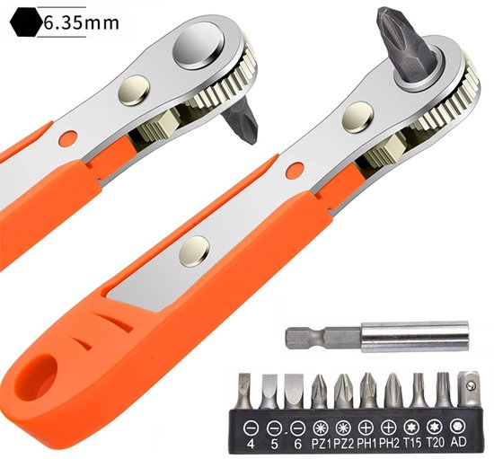 Ratschenschraubendreher Mit 60-mm-verlängerung Magnetischer Mini-ratschenschlüssel Mit 6 35-mm-antrieb 6 35-mm-hochdrehmomentschlüssel Reversibel 6,35