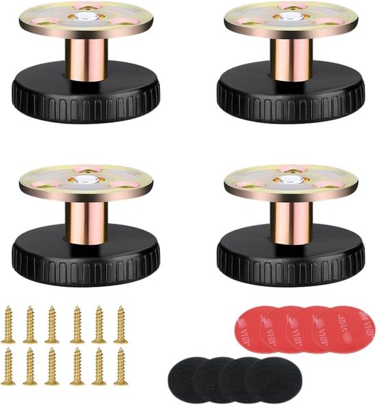 Set Mit 4 Dünnen, Verstellbaren Möbelfüßen (27–40 Mm) – Mit Antirutschpads Für Betten Und Tische