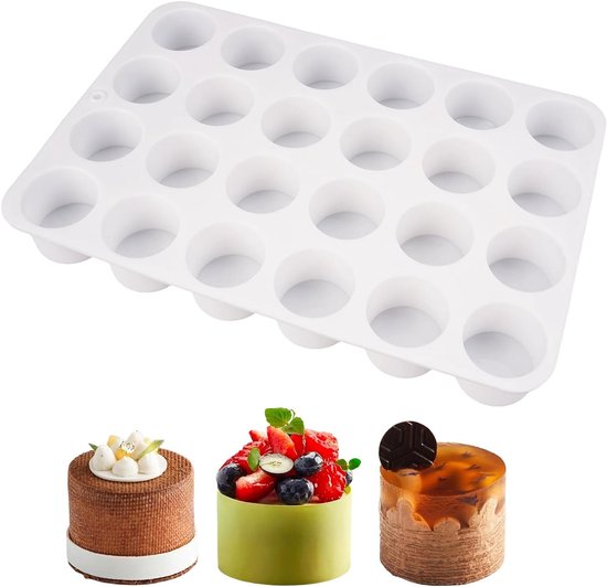 Silikonformen Für Schokolade Und Muffins – Zylinderform Mit 24 Mulden Für Mousse, Fondant Und Käsekuchen