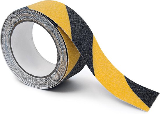 Rutschfestes Klebeband, 5 M, Für Den Innen- Und Außenbereich, 25 Mm Breit, Selbstklebend, Für Treppenhäuser, Schwarz-gelb