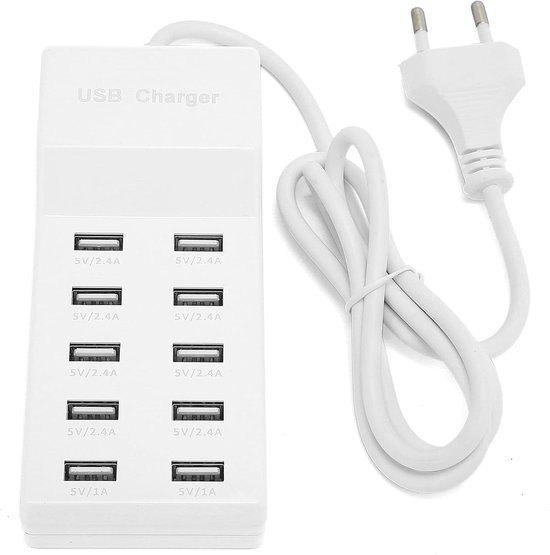 Usb-ladestation Mit 10 Anschlüssen Und Schnellladefunktion Schnellladung Automatische Erkennungstechnologie Garantierte Sicherheit Für Mehrere