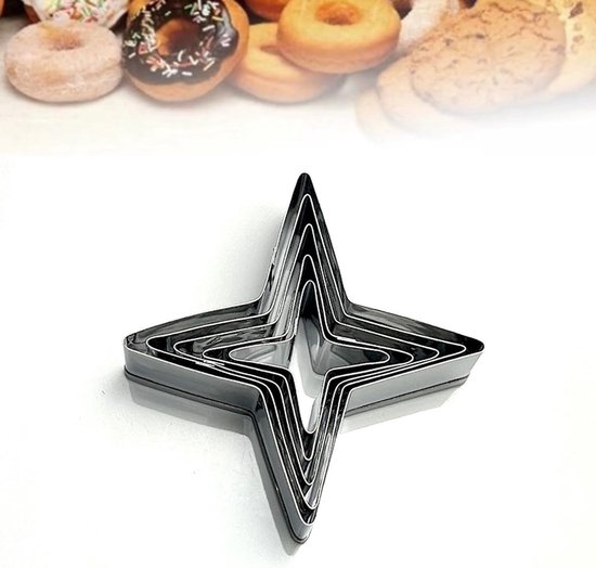 5er-set Sternförmige Ausstechformen, Herzförmige Backformen Aus Edelstahl, Mini-sterne Zum Backen Und Dekorieren (12 Cm, 9 Cm, 7 Cm, 5 Cm, 4 Cm)