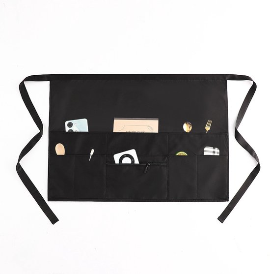 Kellnerschürze Mit Reißverschlusstaschen (2er-pack) - Unisex-schürzen - Halbschürze Für Kellner