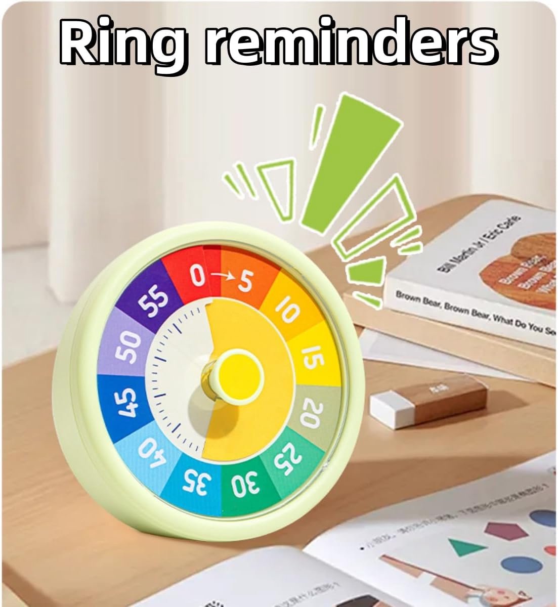 Timer - Visueller Timer Für Kinder - 60-minuten-countdown-timer Für Klassenzimmer, Büro, Küche - Pomodoro-timer - Küchentimer - Stilles Zeitmanagement (grün - 11511)