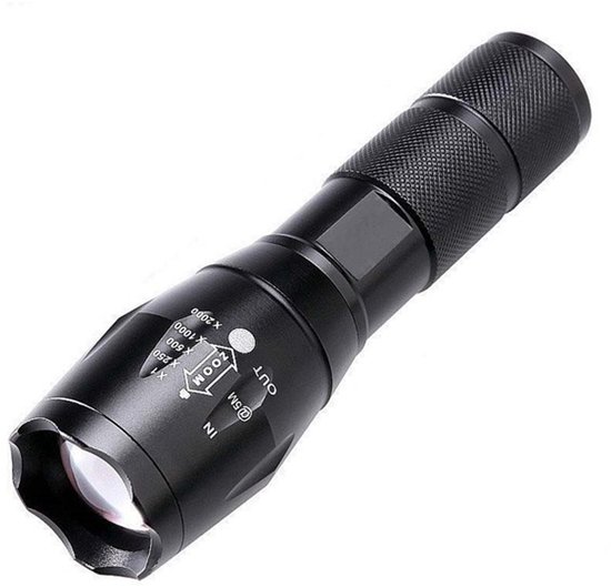 Professionelle Led-taschenlampe – 6000 Lumen, Wiederaufladbar, 5 Modi, Zoom, Ip65