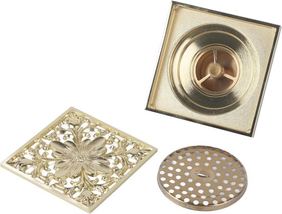 Antiker Quadratischer Duschablaufrost Aus Messing Mit Siebfilter – Abflussreinigung – Badezimmer/waschküche