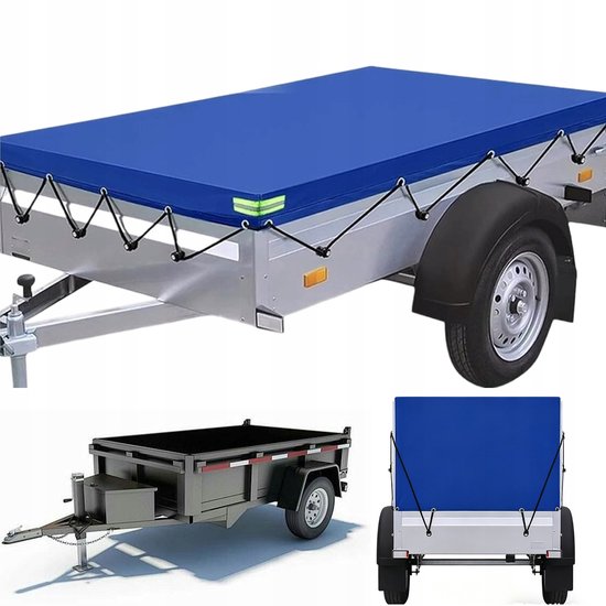Anhängerabdeckung Wasserdichte Uv-beständige Abdeckung Strapazierfähiges 420d Oxford-gewebe 214 X 122 X 13 Cm Reißfest Und Verstärkte Nähte Inkl 8