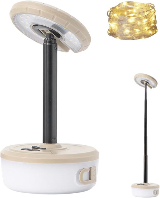 Lichterkette Für Den Außenbereich Ausziehbare Led-zeltlampe Wiederaufladbar Und Platzsparend Helligkeit Einstellbar Wetterfest Warmweiß 3 M Ideal