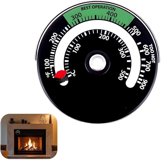 Thermometer Für Holzöfen Und Kamine Magnetisch Aluminiumlegierung Temperaturmessbereich 100 C Bis 500 C Langlebig Und Gut Ablesbar