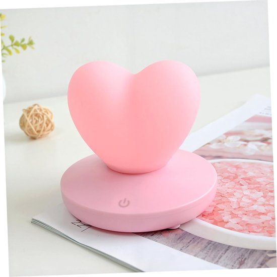 Herzförmiges, Kreatives Nachtlicht Für Kinder, Wiederaufladbar, Led-kinderlampe, 10 X 10 X 9 Cm, Rosa