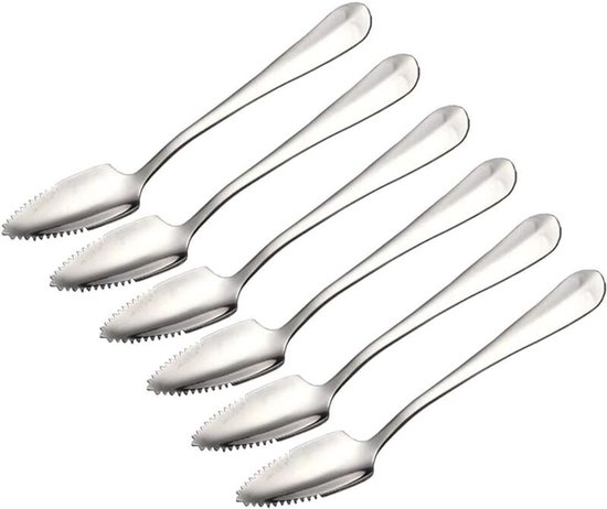 Grapefruitlöffel Aus Edelstahl – Gezahnt – Geeignet Für Zitrusfrüchte, Kiwis, Salate Und Desserts, 6er-set