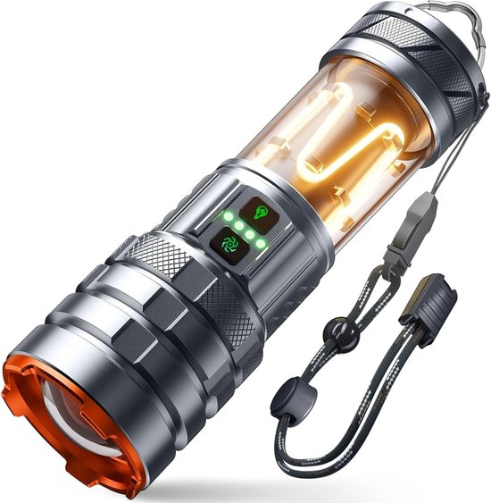 Led-taschenlampe Extrem Hell 900 000 Lumen Wiederaufladbare Campinglampe Zoombar 11 Leuchtmodi Lange Akkulaufzeit Wasserdichte Taktische Für Und
