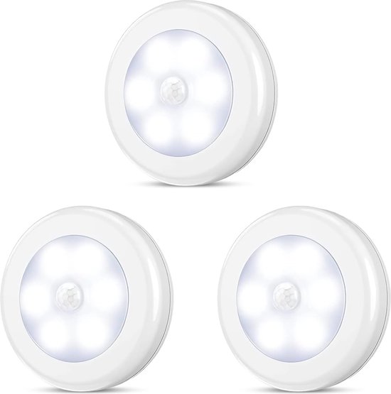 3er-pack Led-nachtlichter Mit Bewegungssensor Babyzimmer-nachtlicht Batteriebetriebenes Nachtlicht Kabelloser Sensor Für Kinder Und Babys Weißes