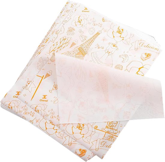 100 Blatt Lebensmittelverpackungspapier Pommes-verpackungspapier Lebensmittelzeitungspapier Fettdichtes Papier Geeignet Für Camping-pommes Pizza Rot