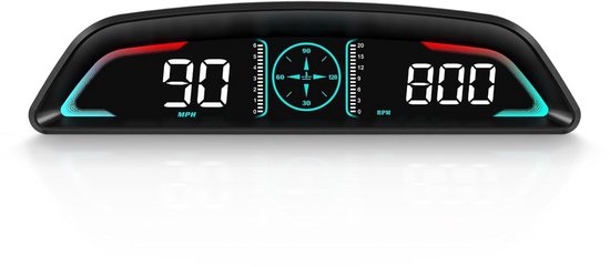 Head-up-display Hud Geschwindigkeit Drehzahl Und Fahrdaten Werden Auf Die Windschutzscheibe Projiziert Obd2 Km H Mph Automatische Lichterkennung
