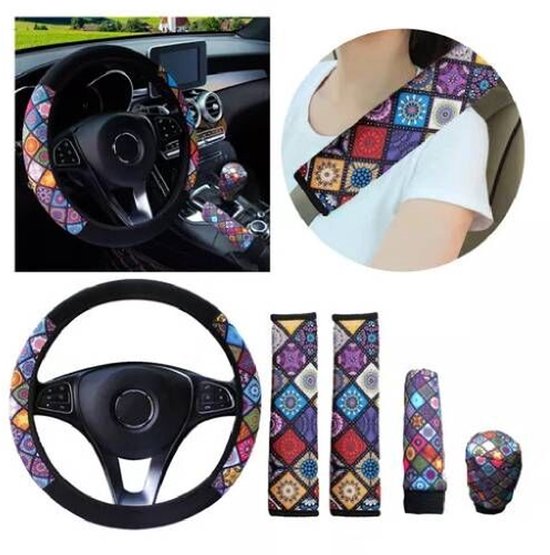 5-teiliges Lenkradbezug-set, Stilvoller Und Rutschfester Lenkradbezug Für Das Auto (38 Cm)