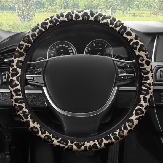 15-zoll-lenkradbezüge Für Pkw, Suv Und Lkw, Universelles Autozubehör Für Damen, Mädchen Und Herren, Leopardenmuster, Khaki