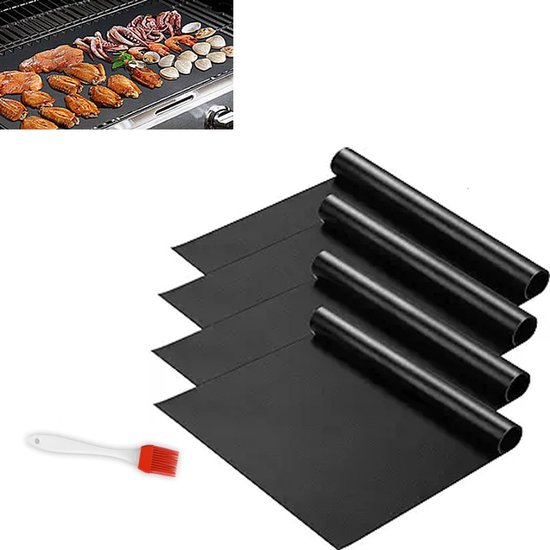 Grillmatte – 4er-set – Backmatten – Grillrost – Antihaftbeschichtung – Grillschutz – Grillzubehör – Grillschutz – 40 X 50 Cm