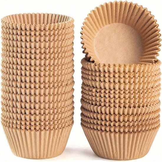Nachhaltige Cupcake-förmchen Aus Naturpapier (200 Stück), Fettabweisende Standard-muffinförmchen, Papierbackförmchen, Kein Muffinblech Erforderlich.