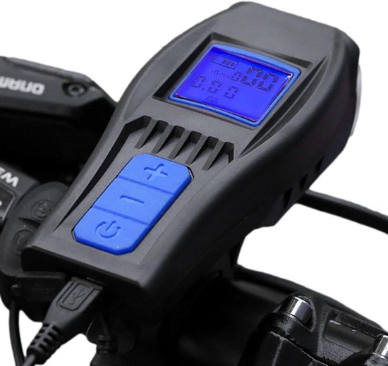Fahrradcomputer Mit Geschwindigkeitsanzeige, Licht Und Hupe – Für Sicheres Radfahren – 3-in-1-funktion – 10,8 X 9,8 X 6,8 Cm – Saphir