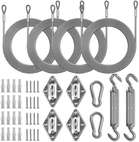 Sonnenschutz-montageset Aus Edelstahl 304 – Komplettes Befestigungsmaterial Für Rechteckige Und Quadratische Sonnensegel Und Pergolen