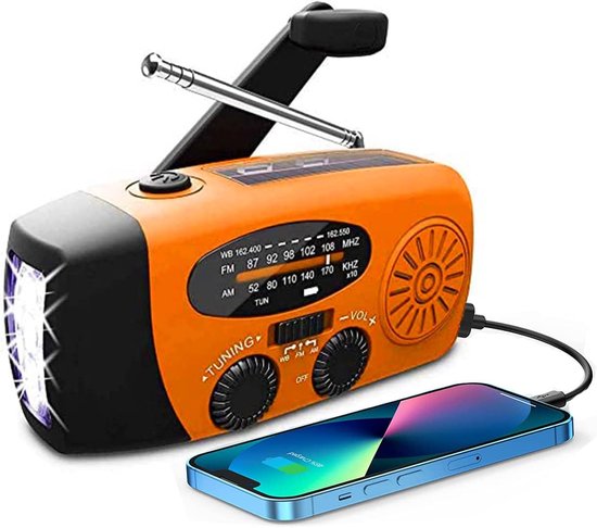 Notradio – Tragbares Notradio – 2000-mah-solar-/manuellventil, Am/fm-empfang, Usb-handyladegerät, Sos-alarm, Geeignet Für Notfallsituationen