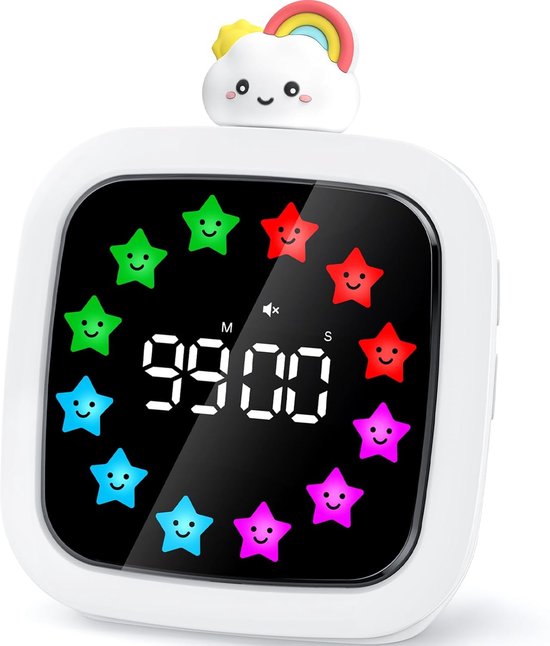 Visueller Timer Geräuschlos Wiederaufladbar 99-minuten-countdown 9 Wählbare Displayfarben Zeitmanagement-tool Geeignet Für Kinder Und Erwachsene