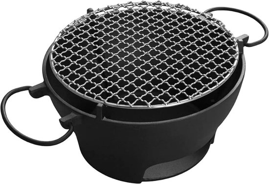 Grillbesteck-set Tragbarer Holzkohlegrill Aus Gusseisen Familien-grillabend Im Freien Multifunktional Mit Spießen Zum Kochen Und Warmhalten Von