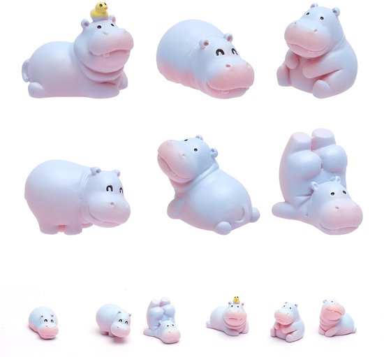 Dailygoods – Set Mit 6 Mini-nilpferdfiguren Zur Autodekoration