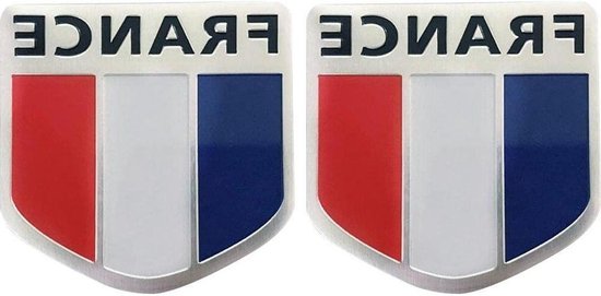 Metall-flaggenaufkleber – Autoaufkleber – Fahrzeugpersonalisierung – Robustes Aluminium – 2 Stück – Französischer Stil