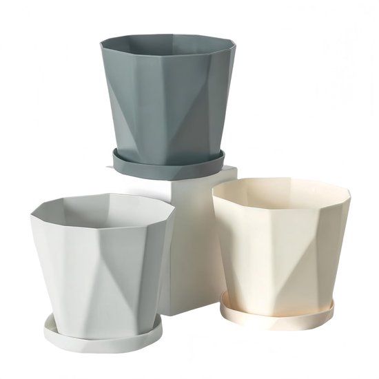 Set Mit 3 Kleinen Blumentöpfen – Hohe Qualität – 11,5 Cm X 13 Cm