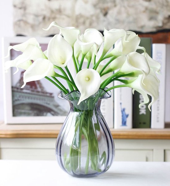 Dailygoods – 10 Künstliche Calla-lilien – Kunstblumen Für Den Innenbereich – Hochzeitsdekoration – Künstlicher Blumenstrauß – Seide – 33 Cm Hoch
