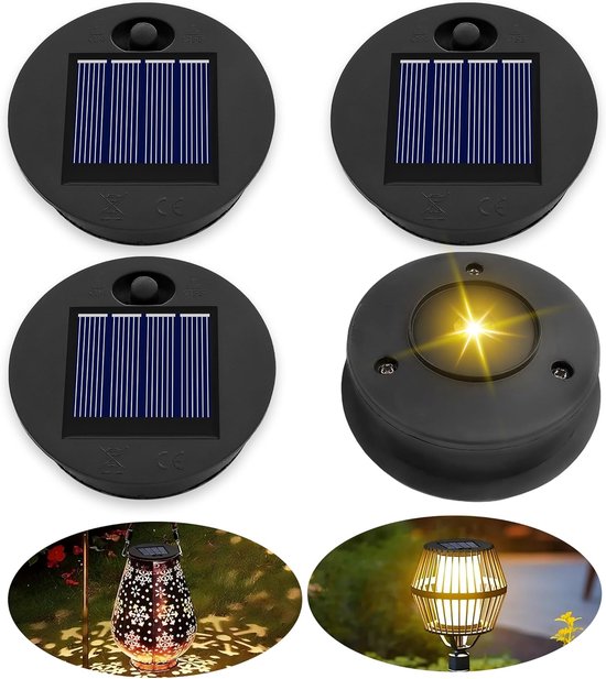 Ersatzteil Für Solarleuchte – Laternenaufsatz – Außenbeleuchtung – Spritzwassergeschützt (ip44) – 7 Cm Durchmesser – Warmes Licht