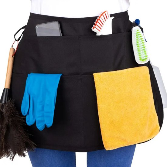 Professionelle Reinigungsschürze Wasserdichte Schnellreinigungsschürze Mit 5 Taschen Und Verstellbarer Schnalle Geeignet Für Reinigungsarbeiten