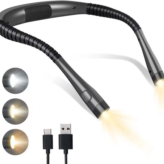 Markenlos Nackenleselampe Usb Aufladbar 3 Lichtfarben & 3 Dimmstufen Flexibel