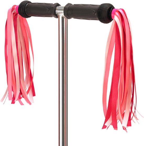 Lenkerbänder – Fahrradlenker-dekoration – Kinderfahrrad-dekoration – Griffbänder – Magenta, Rosa, Weiß – 2 Stück – Griffe Nicht Enthalten