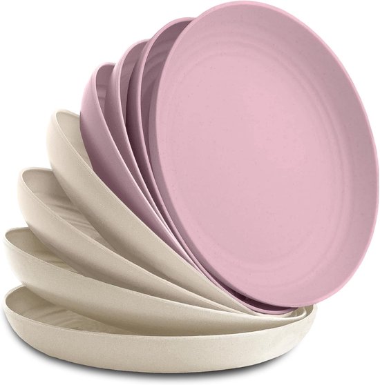 Wiederverwendbare Teller Aus Weizenstroh – 22,86 Cm – 8er-set