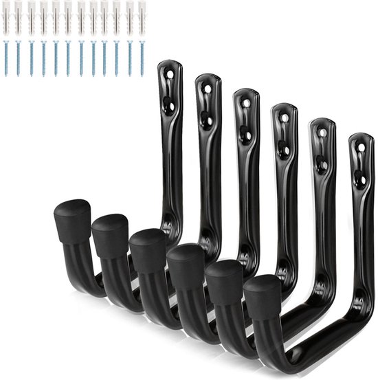 Garagenhaken-set, 6er-pack – Robuste Aufbewahrungshaken – 11,5 Cm X 10 Cm – Wandmontage – Stabil Und Langlebig – Ideal Für Garage, Werkstatt Und Lagerräume