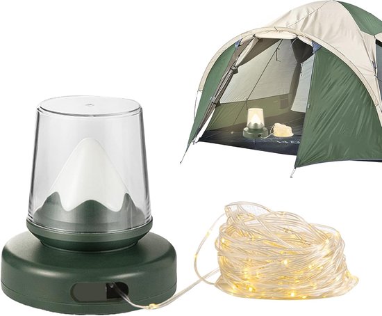 Campingbeleuchtung Lichterkette Zeltlaterne Schnell Verstaubare Einziehbare 10 M Lange Wiederaufladbare Wasserdichte Und Tragbare Für Pavillons