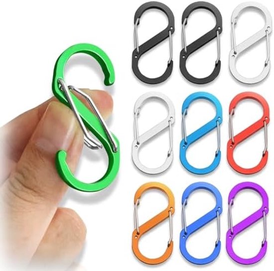 10 S-förmige Karabiner Für Outdoor-aktivitäten Und Den Täglichen Gebrauch