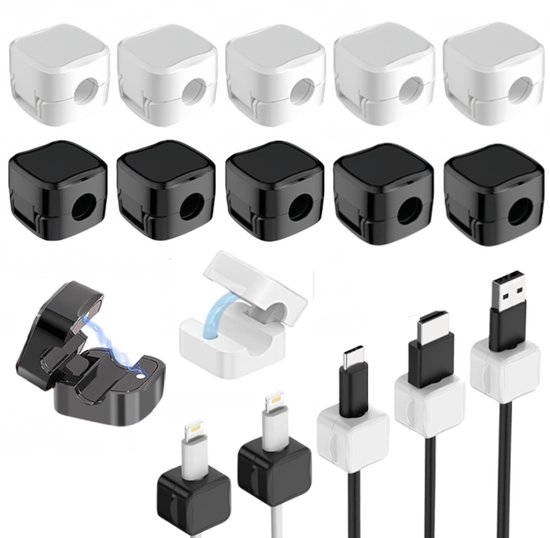 12 Magnetische Kabelhalter Schreibtisch Organizer Selbstklebend Kabelmanagement Kabelclips Kabelorganizer Für Schreibtisch, Nachttisch, Auto, Arb