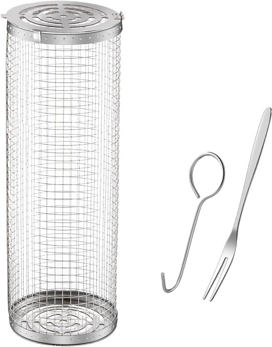 Grillbesteck-set – Runder Grillkäfig, Tragbarer Räucherkäfig Für Den Außenbereich 31 X 10 X 10 Cm