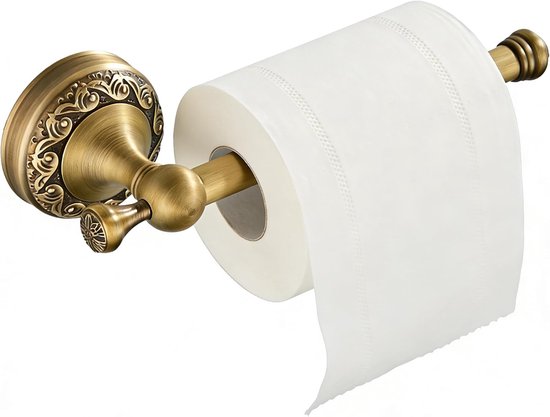 Toilettenpapierhalter Aus Gebürstetem Messing Wandhalterung In Vintage-gold Mit Verdeckten Schrauben Rostbeständiges Antikmessing Gebürstete Für