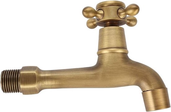 Vintage-wandarmatur Aus Messing Mit Dichtungsring – G1/2 Einzel-kaltwasserhahn Für Bad, Küche Und Garten