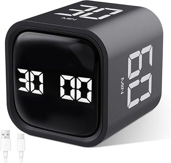 Würfelförmiger Optischer Timer Pomodoro-timer Mit Drehfunktion Countdown-funktion 5 10 25 45 Minuten Und Personalisierter Countdown-funktion Und