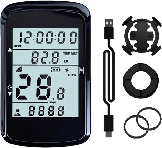 Fahrradtacho, Wiederaufladbarer, Wasserdichter Fahrradcomputer Zur Erfassung Von Geschwindigkeit Und Zurückgelegter Strecke.