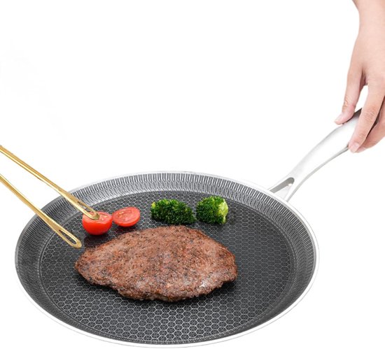 Flache Pfanne Für Den Herd, Edelstahl-grillpfanne Antihaft-eierpfanne Für Küchenherde, Frühstück, Grillen Und Mehr